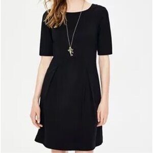 Boden Black Cotton Mini Dress Cap Sleeve Pockets Classic 10R Mini Staple